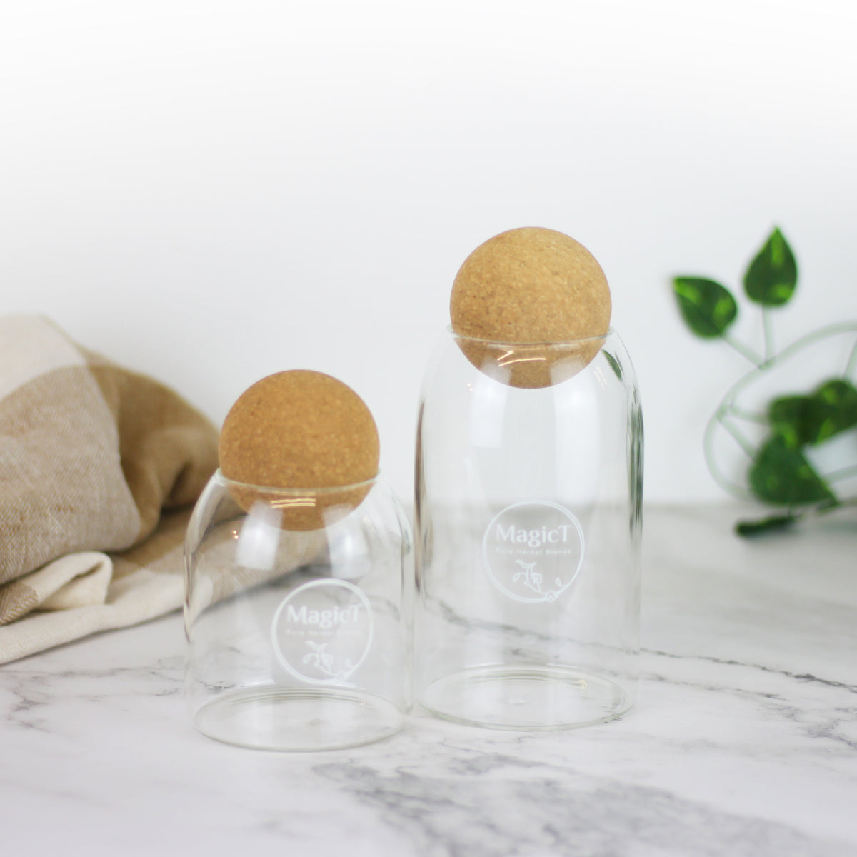 Glass Tea Jar with cork lid – Magic T