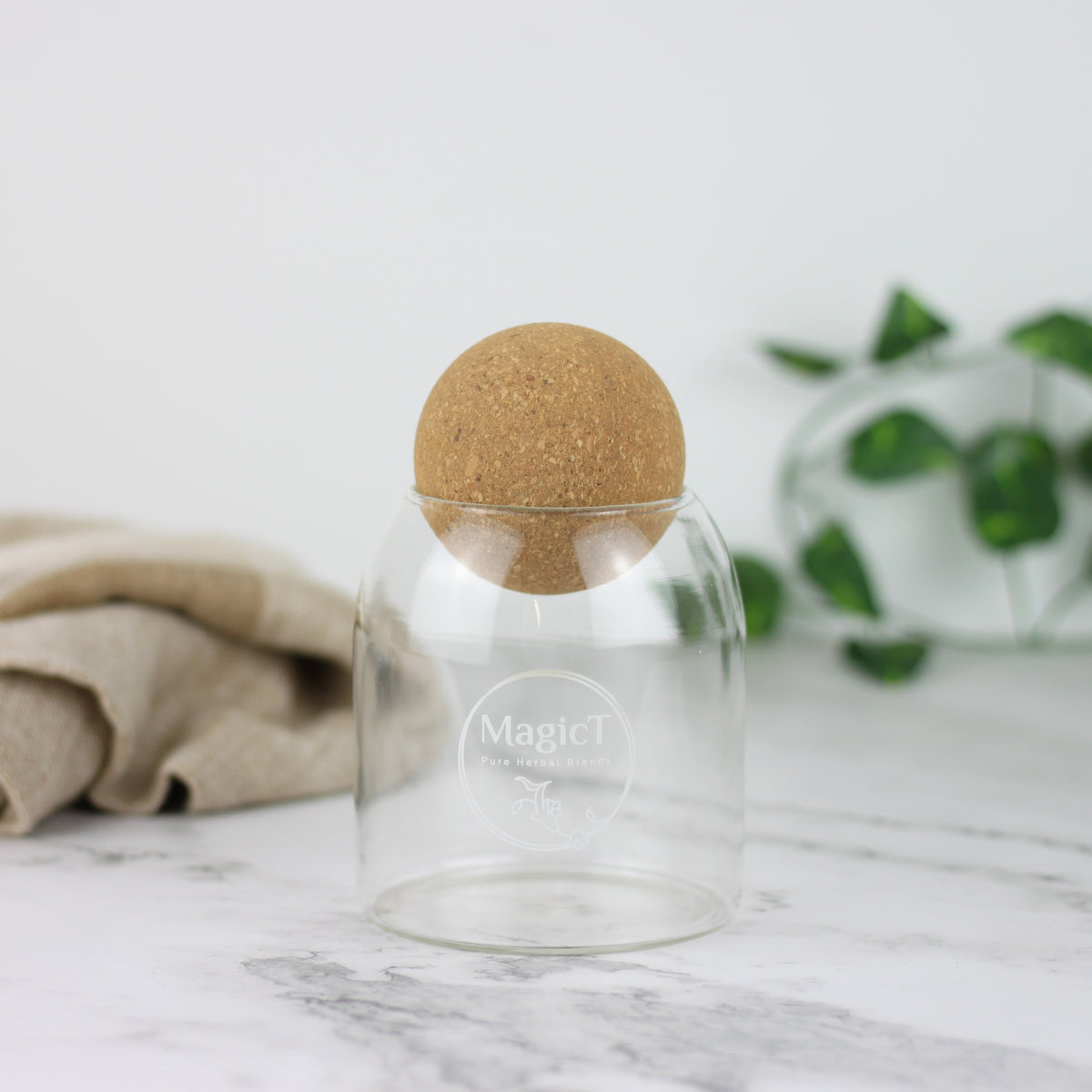 Glass Tea Jar with cork lid – Magic T