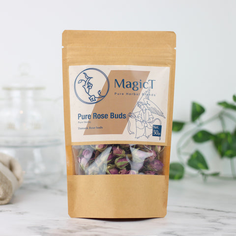 Pure Damask Rose Buds herbal tea close-up - Magic T New Zealand