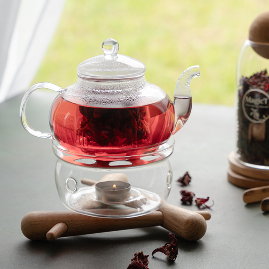 Glass Teapot and Warmer Set 600cc