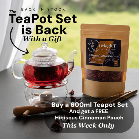 Glass Teapot and Warmer Set 600cc
