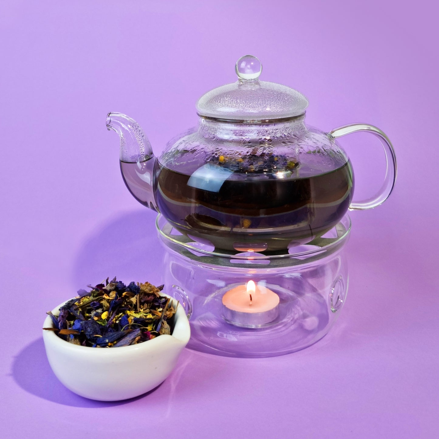 Glass Teapot and Warmer Set 600cc Magic T